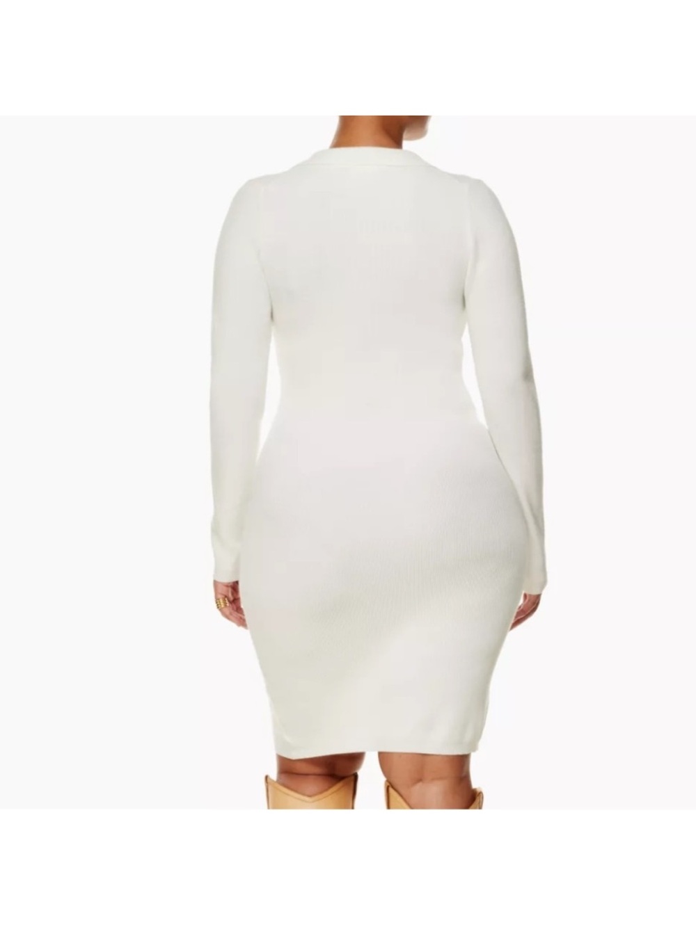 Aritzia Cove Dress Ribbed Button-Front Knit Dress - Picture 4 of 6